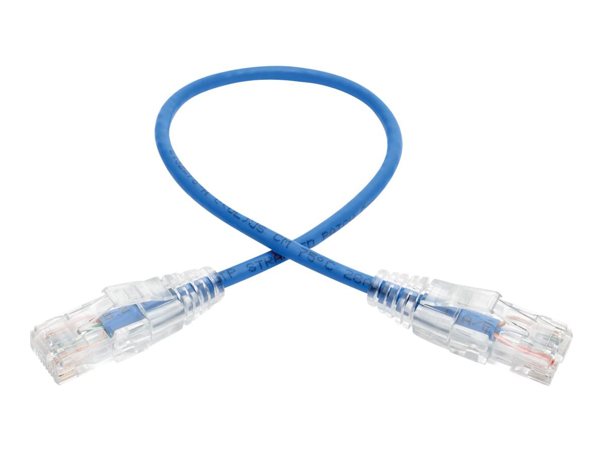 Eaton Tripp Lite Series Cat6 Gigabit Snagless Slim UTP Ethernet Cable (RJ45 M/M), PoE, Blue, 1 ft. (0.31 m) - patch