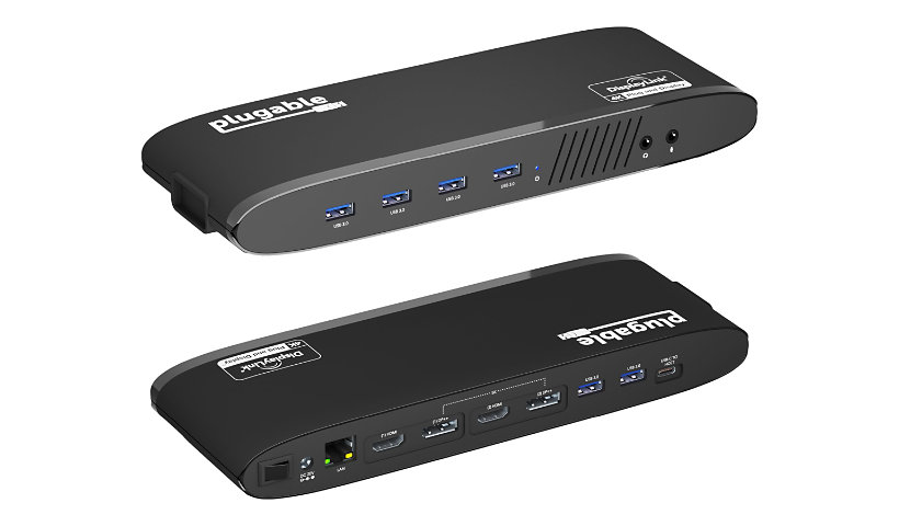 Plugable USB 3.0 DisplayLink Docking Station Dual 4K 60Hz,Horizontal,2xHDMI