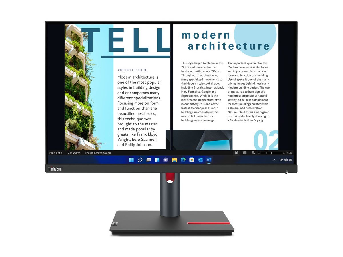 Thumbnail 2 of 15 for Lenovo ThinkVision P24h-30 - LED monitor - QHD - 24"