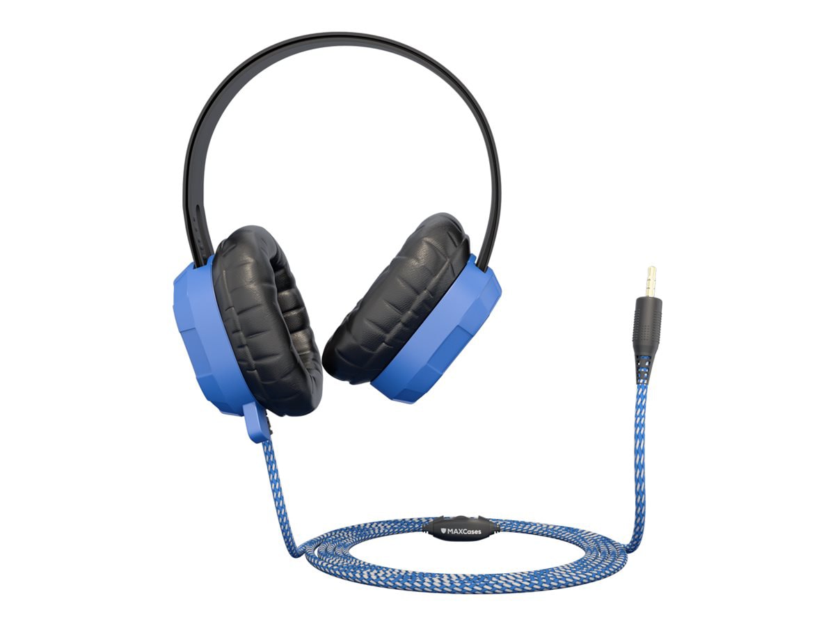 MAXCases Extreme Headset with Mic - Black and Blue