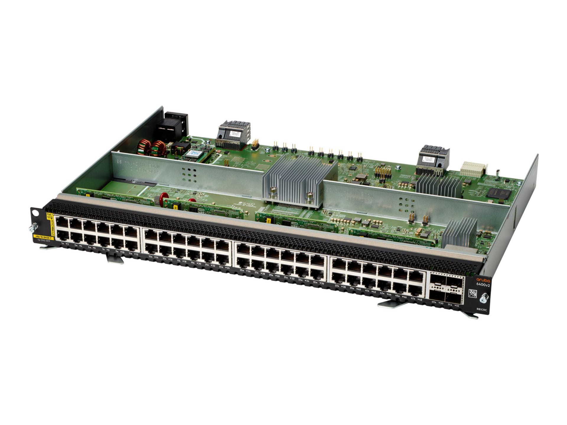 HPE Aruba 6400 48-port 1GbE Class 4 PoE and 4-port SFP56 v2 Module - switch