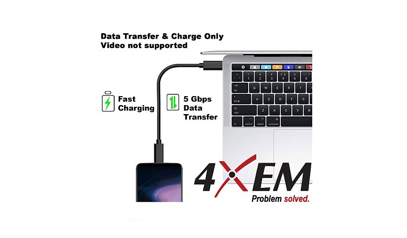 4XEM - USB-C cable - 24 pin USB-C to 24 pin USB-C - 10 ft