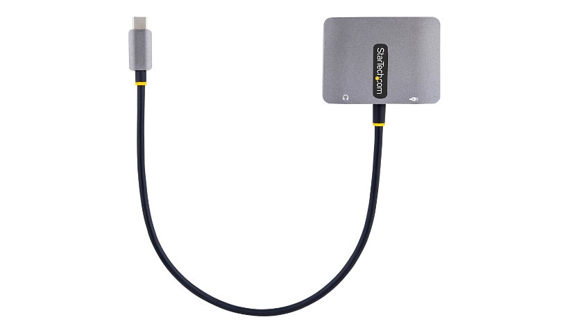 StarTech.com USB C Video Adapter, USB C to HDMI VGA Multiport Adapter, 3.5mm Audio, 4K 60Hz HDR, 100W PD 3,0 PT, USB C