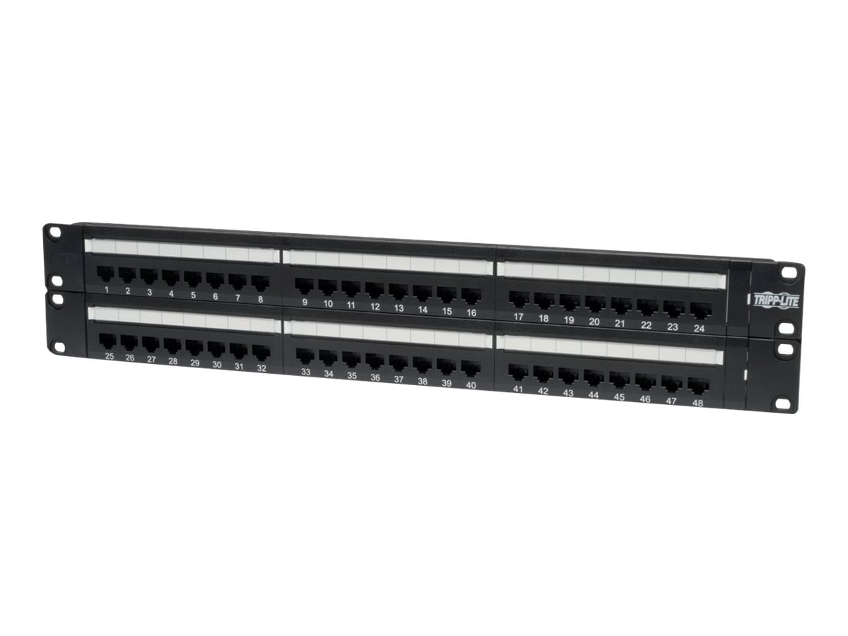 Tripp Lite 48-Port Cat6 Cat5 Patch Panel Rackmount 110 Punch Down RJ45 Ethernet 1URM 568B - patch panel - 19"