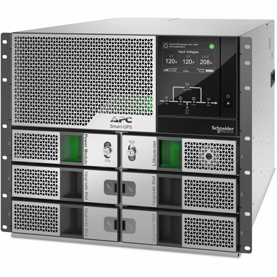 APC Smart-UPS Modular Ultra On-Line 5kW 9U Rackmount Scalable to 15kW N+1 208/240V Touchscreen Network Management Card