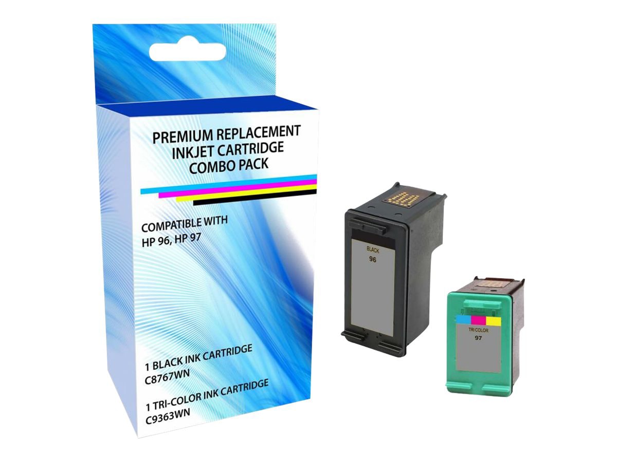 eReplacements Remanufactured Inkjet Ink Cartridge - Combo Pack 96, 97 - Bla