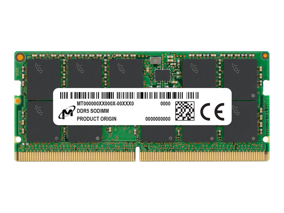 Micron - DDR5 - module - 32 GB - SO-DIMM 262-pin - 4800 MHz / PC5-38400 - unbuffered
