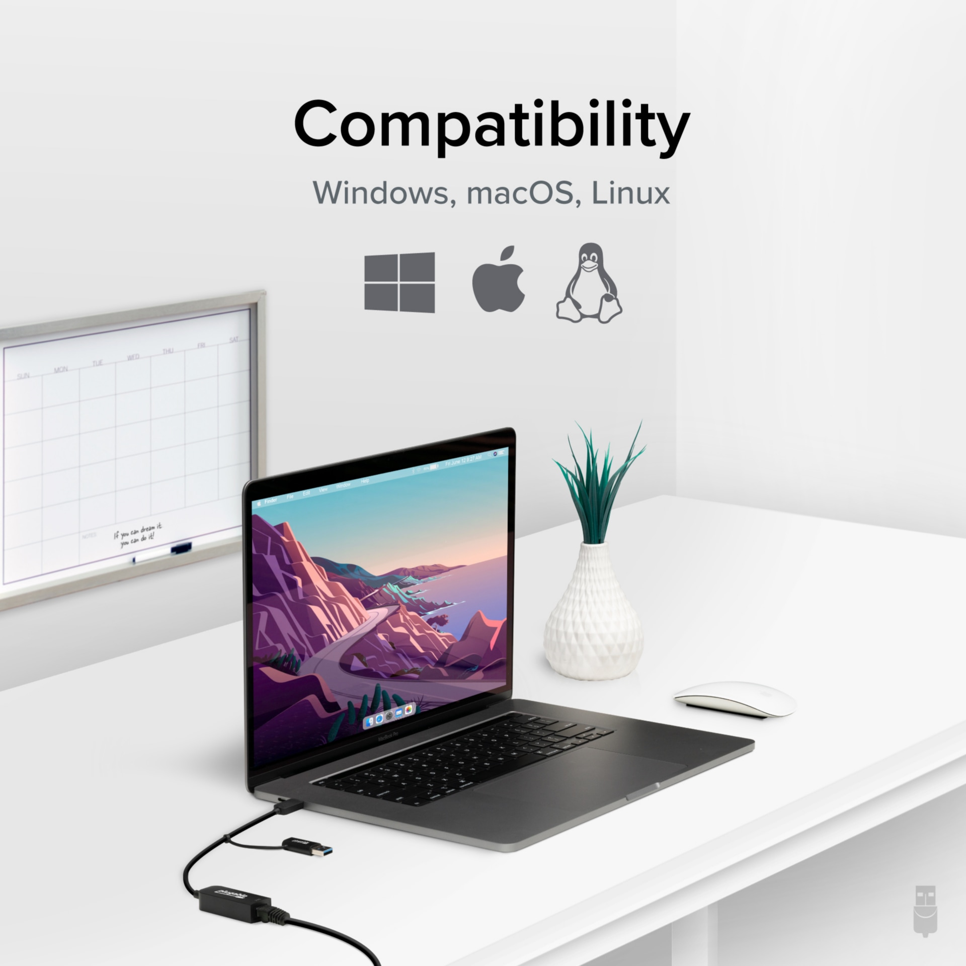 Thumbnail 5 of 8 for Plugable 2.5G USB-C and USB to Ethernet Adapter - Dual-Connector 2-in-1 USB-C to RJ45 2.5Gbps LAN