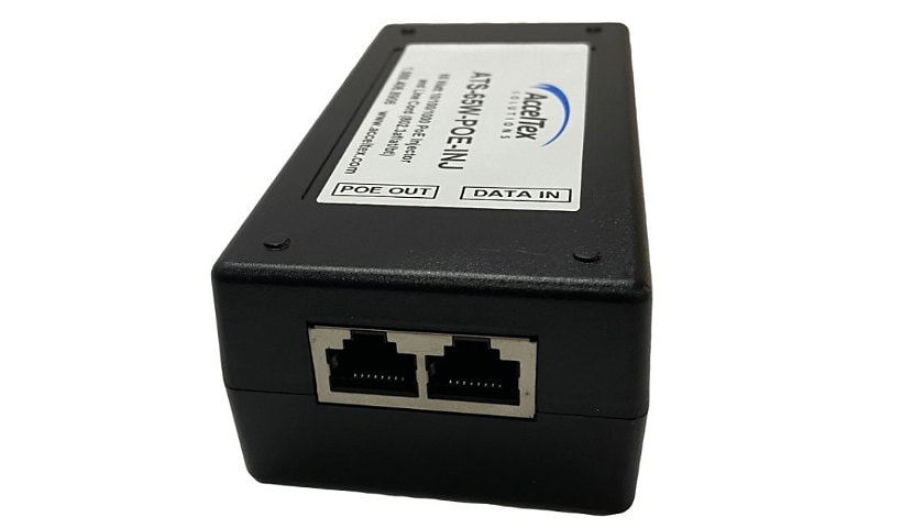 AccelTex 65W PoE Injector and Line Cord