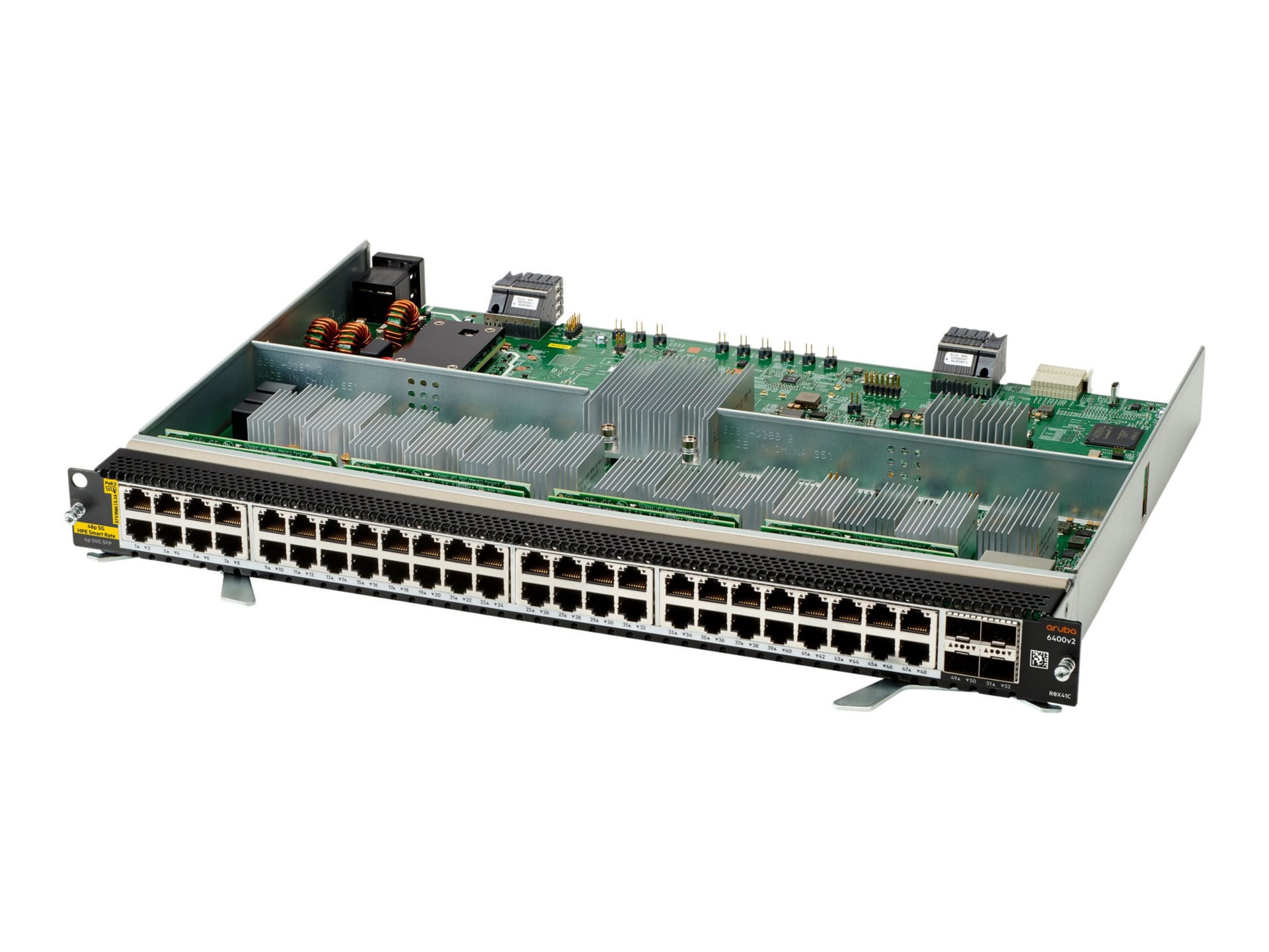 HPE Aruba 6400 48-port HPE Smart Rate 1/2.5/5GbE Class 6 PoE and 4-port SFP56 v2 Module - switch - 48 ports -