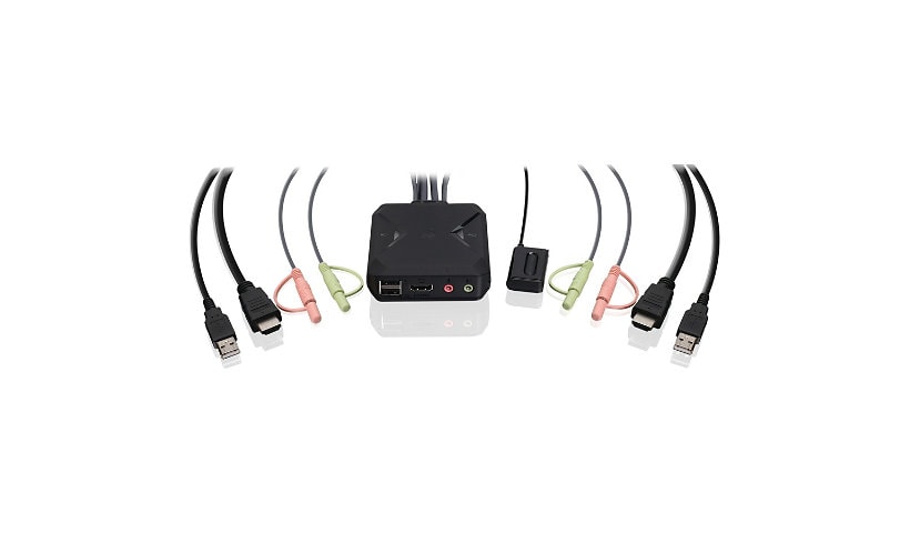 IOGEAR 2-Port 4K KVM Switch with HDMI, USB and Audio Connections
