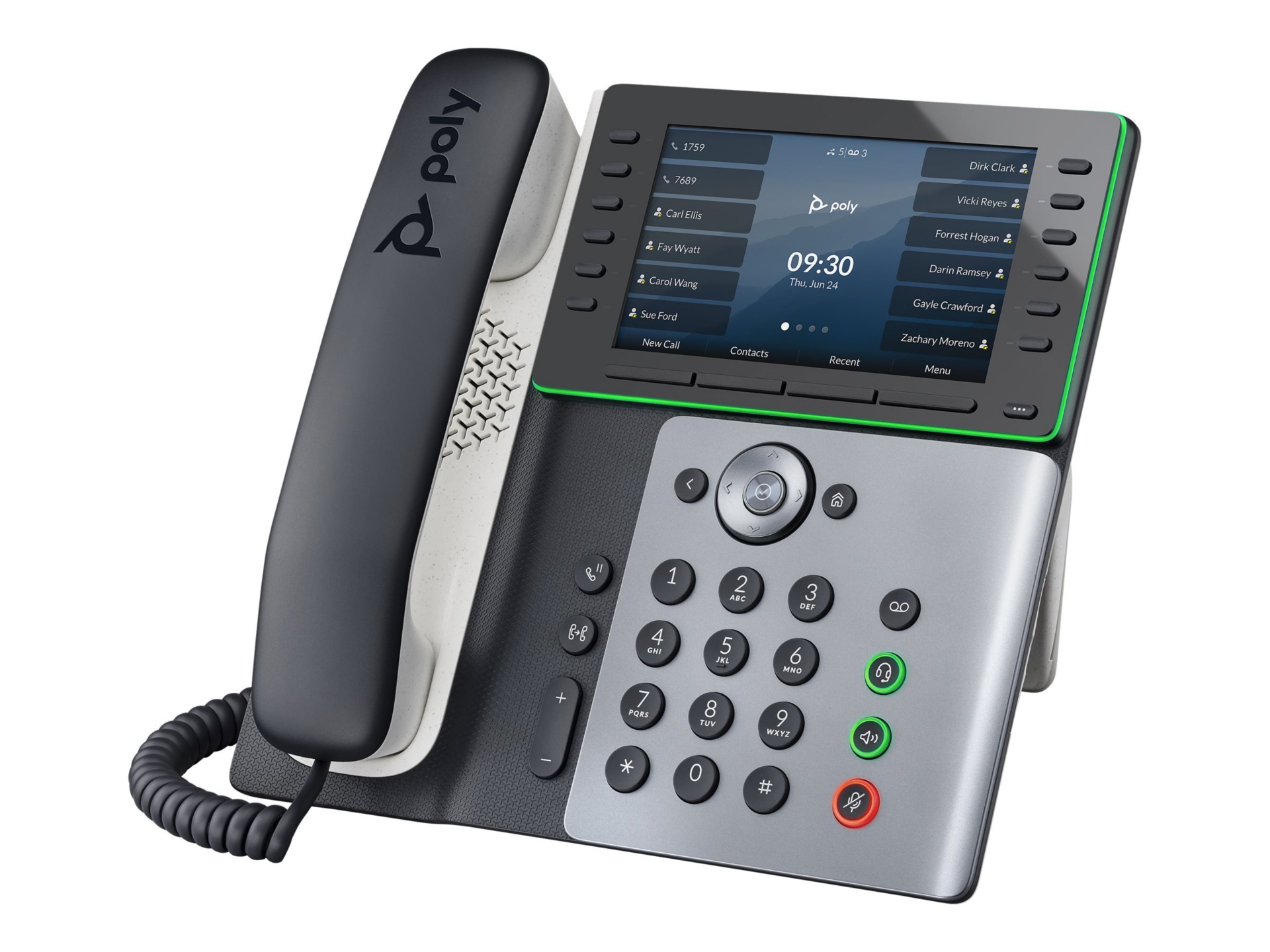 Poly Edge E550 IP Phone - Corded - Corded - NFC, Wi-Fi, Bluetooth - Desktop, Wall Mountable