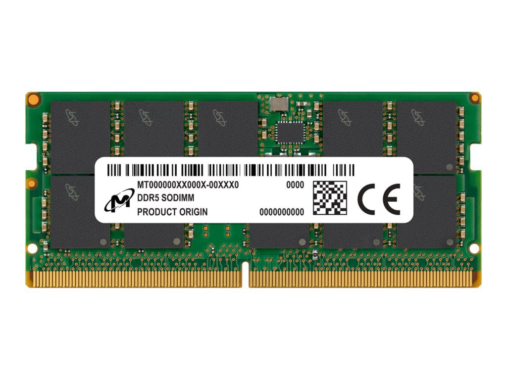 Micron - DDR5 - module - 16 Go - SO DIMM 262 broches - 4800 MHz / PC5-38400 - mémoire sans tampon