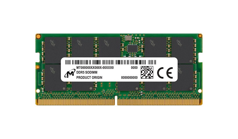 Micron - DDR5 - module - 16 GB - SO-DIMM 262-pin - 4800 MHz / PC5-38400 - unbuffered
