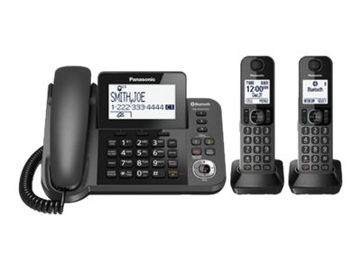 Panasonic KX-TGF382M - corded/cordless - answering system with caller ID/call waiting + 2 additional handsets - 3-way