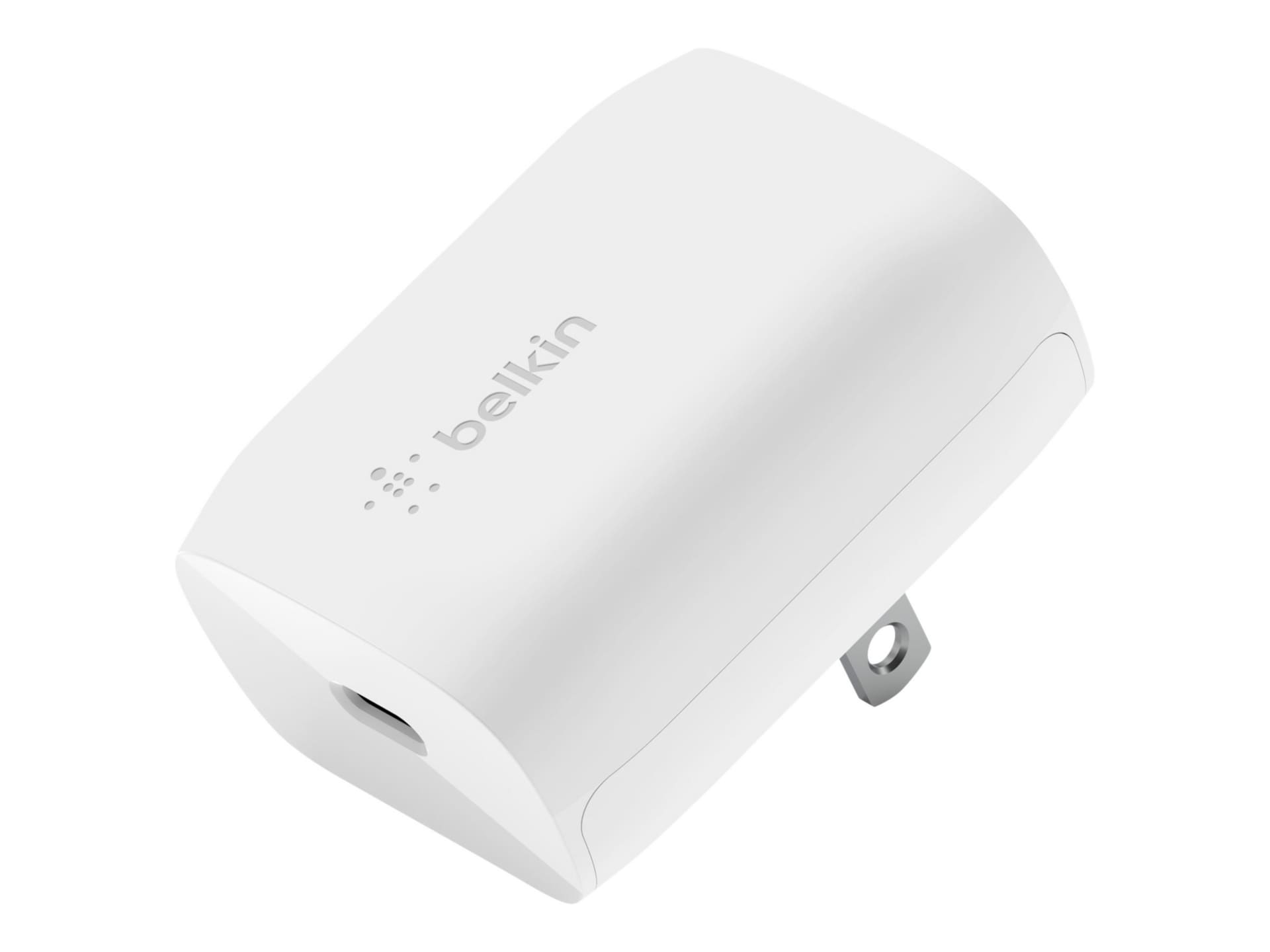 Belkin 20W Portable USB-C Wall Charger - 1xUSB-C - Fast Charging - Power Adapter - White