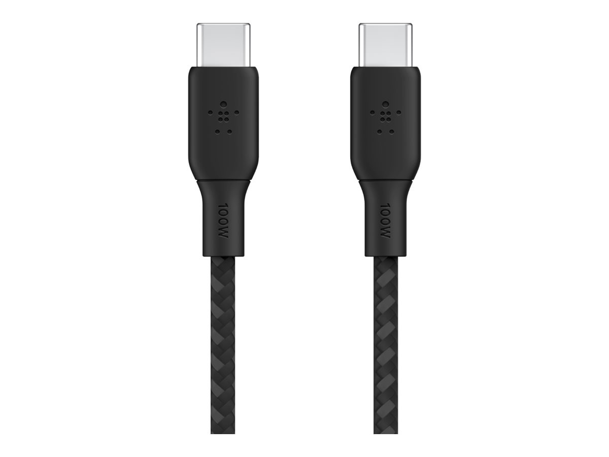 Thumbnail 4 of 6 for Belkin 100W USB-C to USB-C Cable - 480 Mbps - Nylon, Braided - M/M - 6.6ft/2m - Black