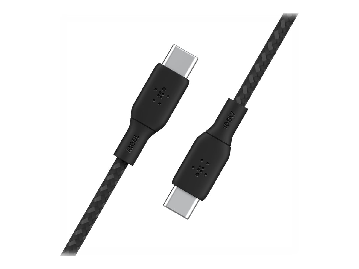 Thumbnail 5 of 6 for Belkin 100W USB-C to USB-C Cable - 480 Mbps - Nylon, Braided - M/M - 6.6ft/2m - Black