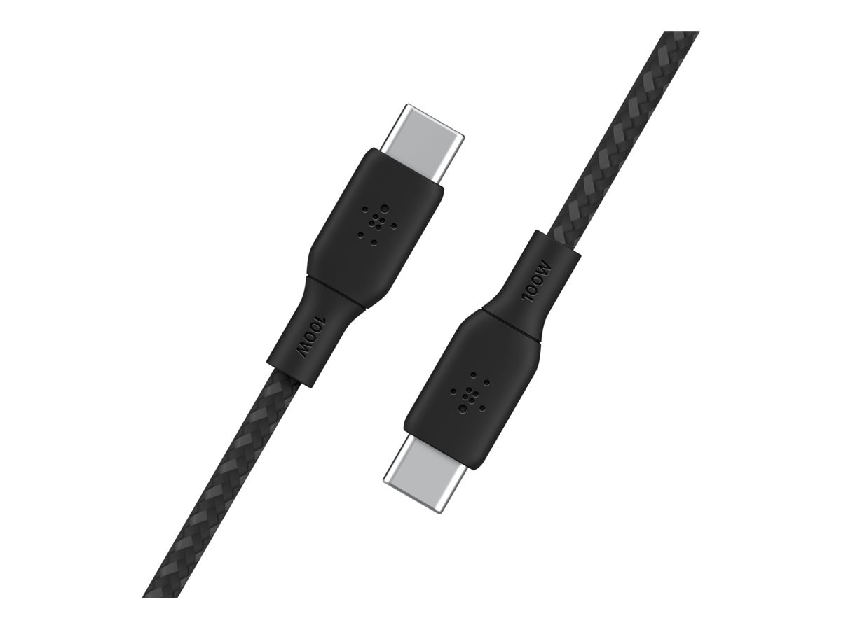 Thumbnail 6 of 6 for Belkin 100W USB-C to USB-C Cable - 480 Mbps - Nylon, Braided - M/M - 6.6ft/2m - Black