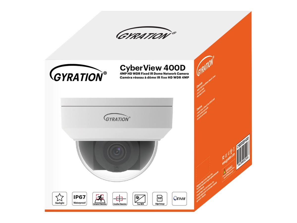 Gyration CYBERVIEW 400D 4 Megapixel Indoor/Outdoor HD Network Camera - Color - Dome