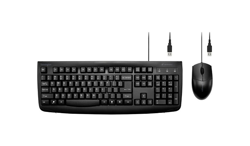 Kensington Pro Fit Washable - ensemble clavier et souris - US - noir