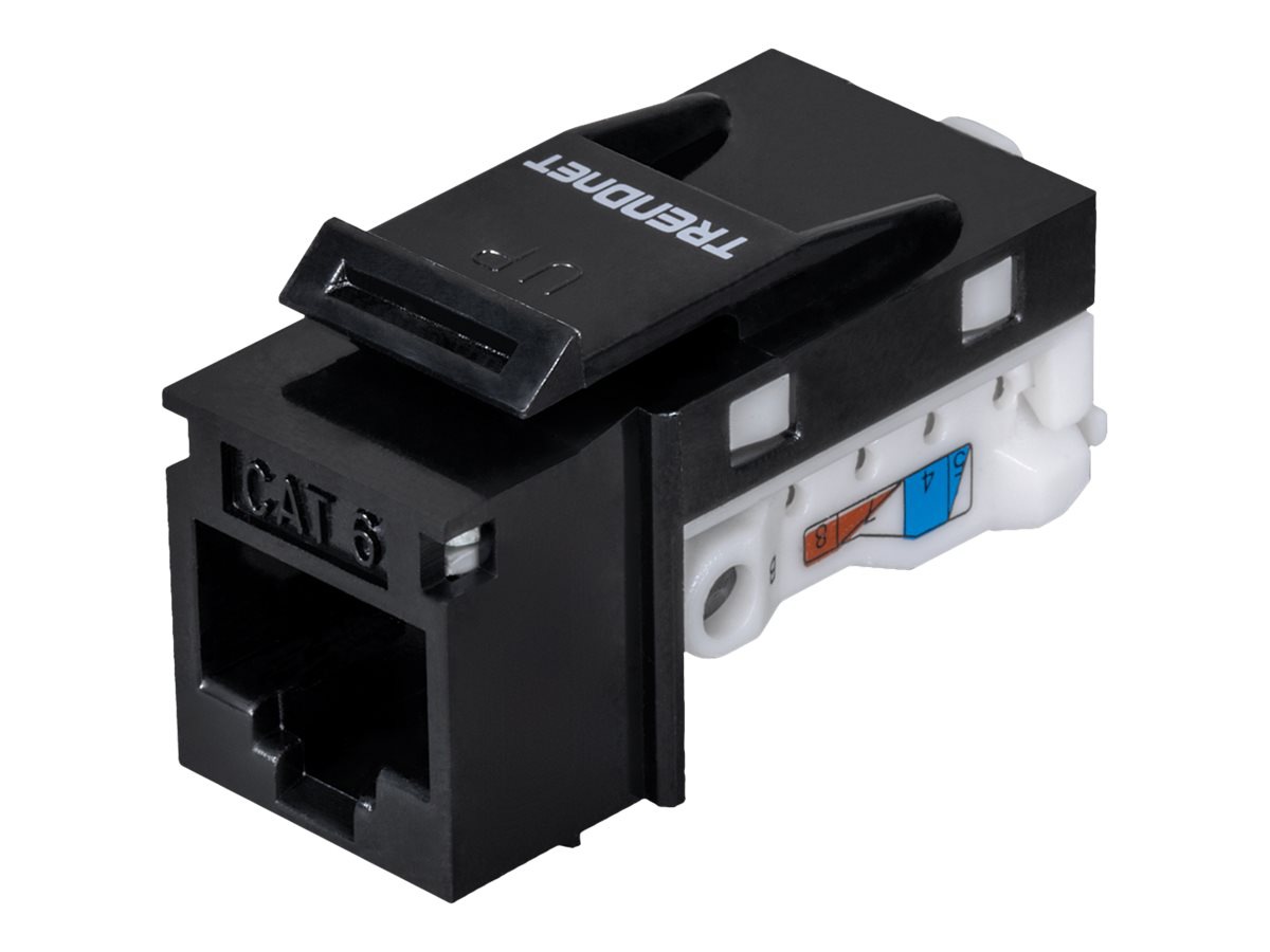 TRENDnet Cat6 Keystone Jack, Black- 50-Pack