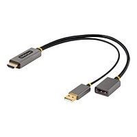 StarTech.com 1ft (30cm) HDMI to DisplayPort Adapter, 4K 60Hz HDR HDMI Source to DP Monitor, USB Bus Powered, HDMI 2,0 to