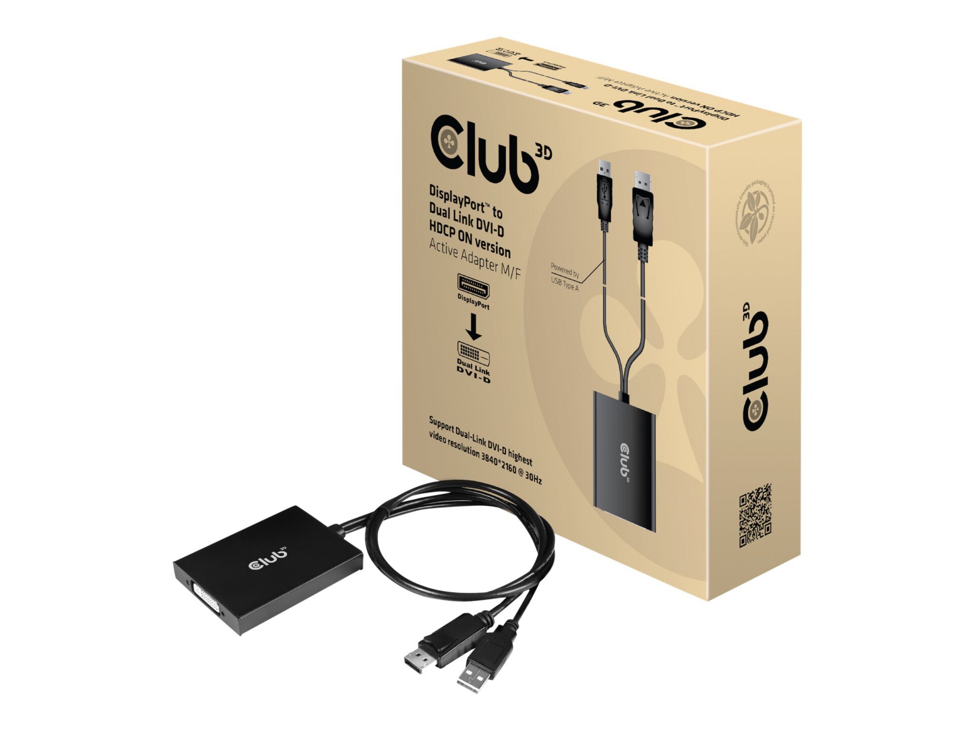 Club 3D - adaptateur DisplayPort / DVI - 60 cm