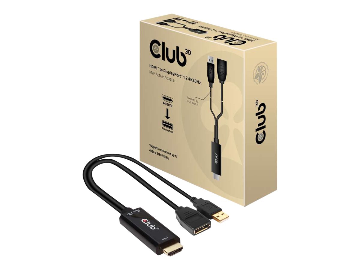 Club 3D adaptateur vidéo - DisplayPort / HDMI - 25 cm