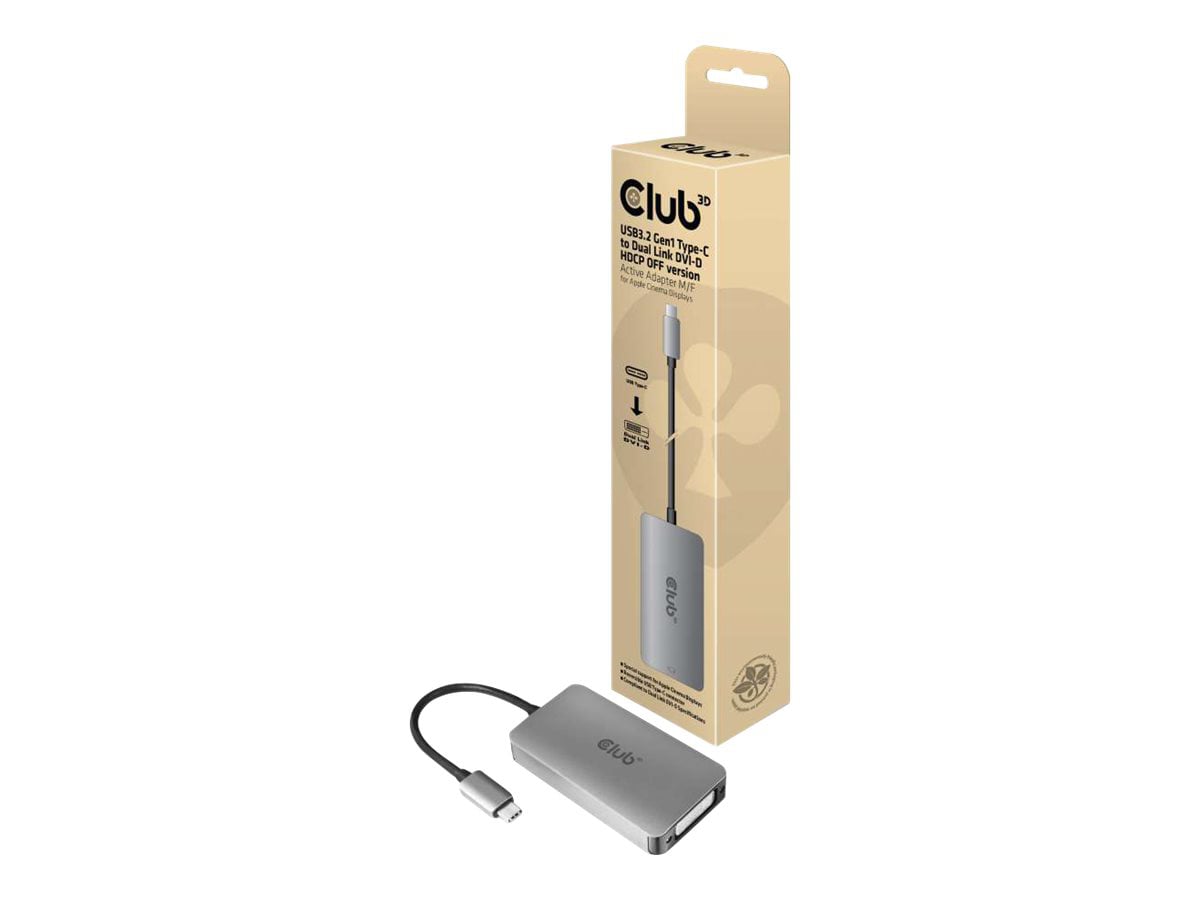 Club 3D - USB / DVI cable - 24 pin USB-C to DVI-D - 24.5 cm