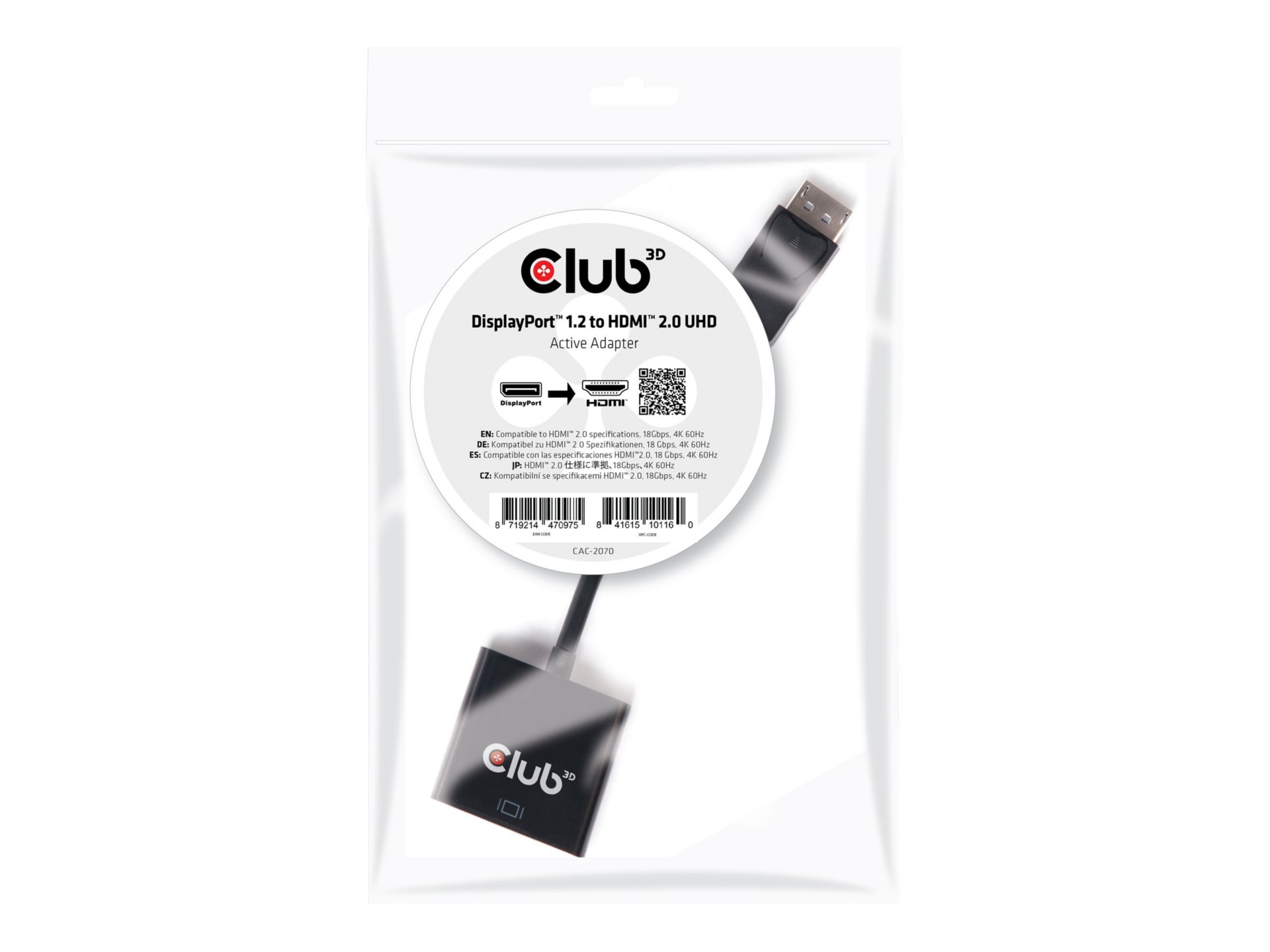 Club 3D adapter - DisplayPort / HDMI - 20.3 cm