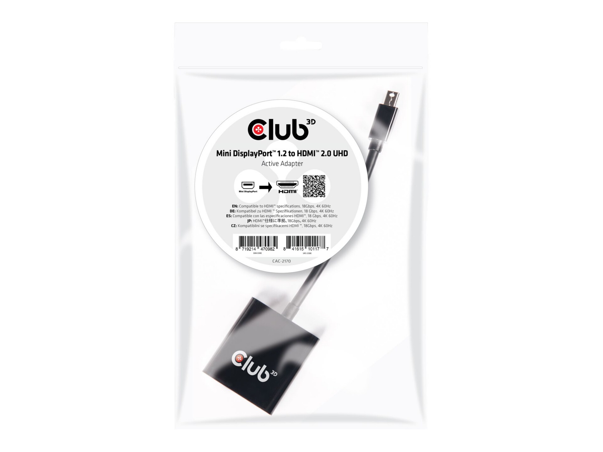 Club 3D adaptateur vidéo - DisplayPort / HDMI - 20.3 cm