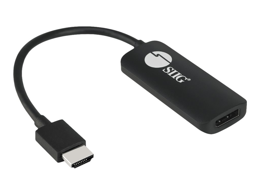 SIIG HDMI to DisplayPort 1.2 4K 60Hz Converter Adapter - video / audio adapter - DisplayPort / HDMI - 15 cm
