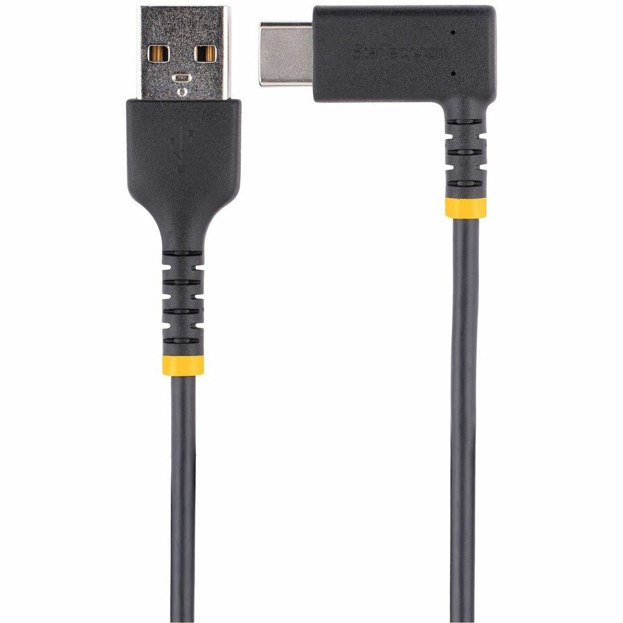 Thumbnail 3 of 7 for StarTech.com 1ft (30cm) USB-A to USB-C Fast Charging Cable, Rugged, Right-Angled, Charge & Sync, 3A, USB 2.0, TPE Jacket