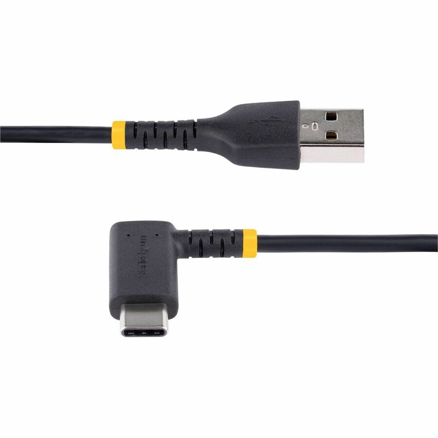 Thumbnail 4 of 7 for StarTech.com 1ft (30cm) USB-A to USB-C Fast Charging Cable, Rugged, Right-Angled, Charge & Sync, 3A, USB 2.0, TPE Jacket