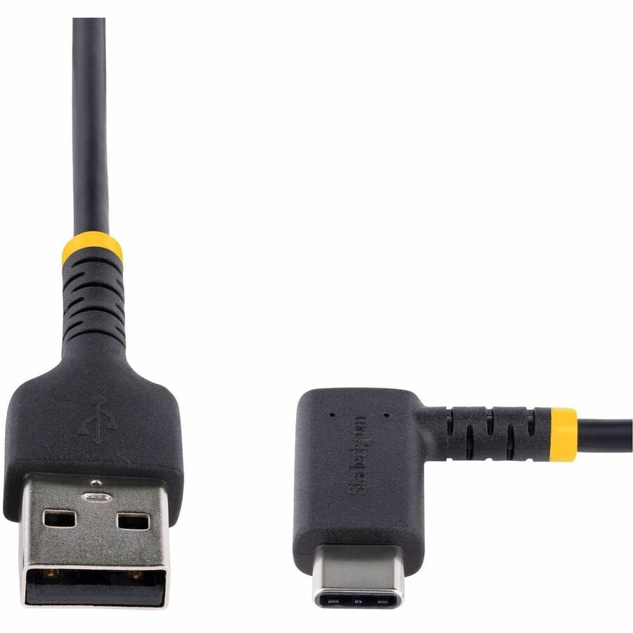 Thumbnail 5 of 7 for StarTech.com 1ft (30cm) USB-A to USB-C Fast Charging Cable, Rugged, Right-Angled, Charge & Sync, 3A, USB 2.0, TPE Jacket