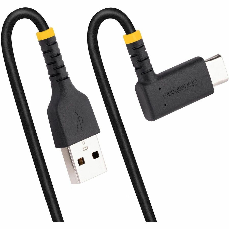 Thumbnail 6 of 7 for StarTech.com 1ft (30cm) USB-A to USB-C Fast Charging Cable, Rugged, Right-Angled, Charge & Sync, 3A, USB 2.0, TPE Jacket