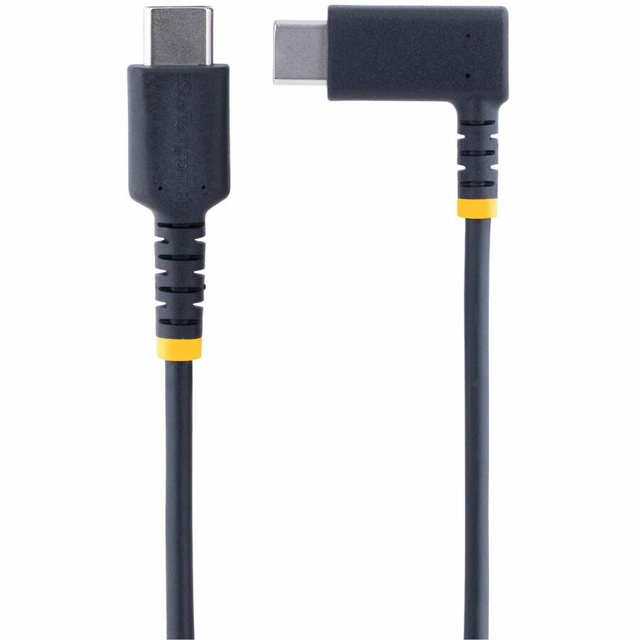 Thumbnail 4 of 7 for StarTech.com 3.3ft (1m) USB-C Fast Charging Cable, Rugged, Right-Angled, Charge & Sync, 60W (3A) PD, USB 2.0, TPE Jacket