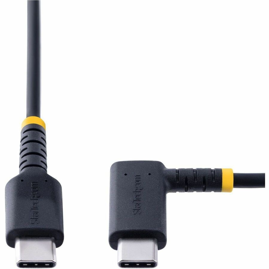 Thumbnail 5 of 7 for StarTech.com 3.3ft (1m) USB-C Fast Charging Cable, Rugged, Right-Angled, Charge & Sync, 60W (3A) PD, USB 2.0, TPE Jacket
