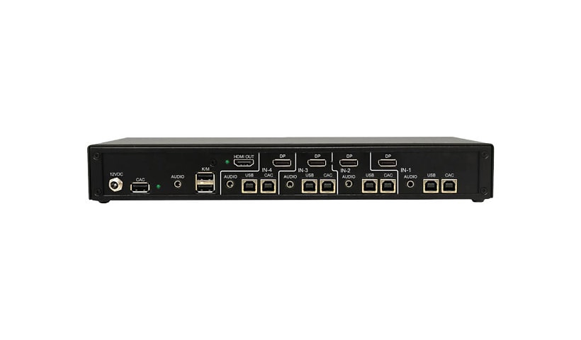 Tripp Lite Secure KVM Switch, 4-Port, Single Head, DP to HDMI (x4), 4K, NIAP PP4.0, Audio, CAC, TAA - KVM / audio switch