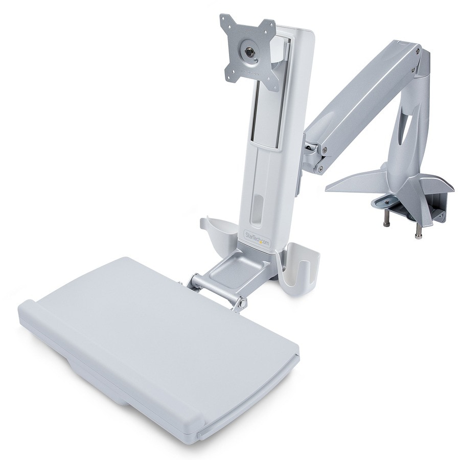 StarTech.com Sit-Stand Monitor Arm, Keyboard Tray, Desk Mount Sit-Stand Workstation