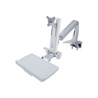 StarTech.com Sit-Stand Monitor Arm w/ Keyboard Tray - Adjustable Desk Mount Workstation 27in Display