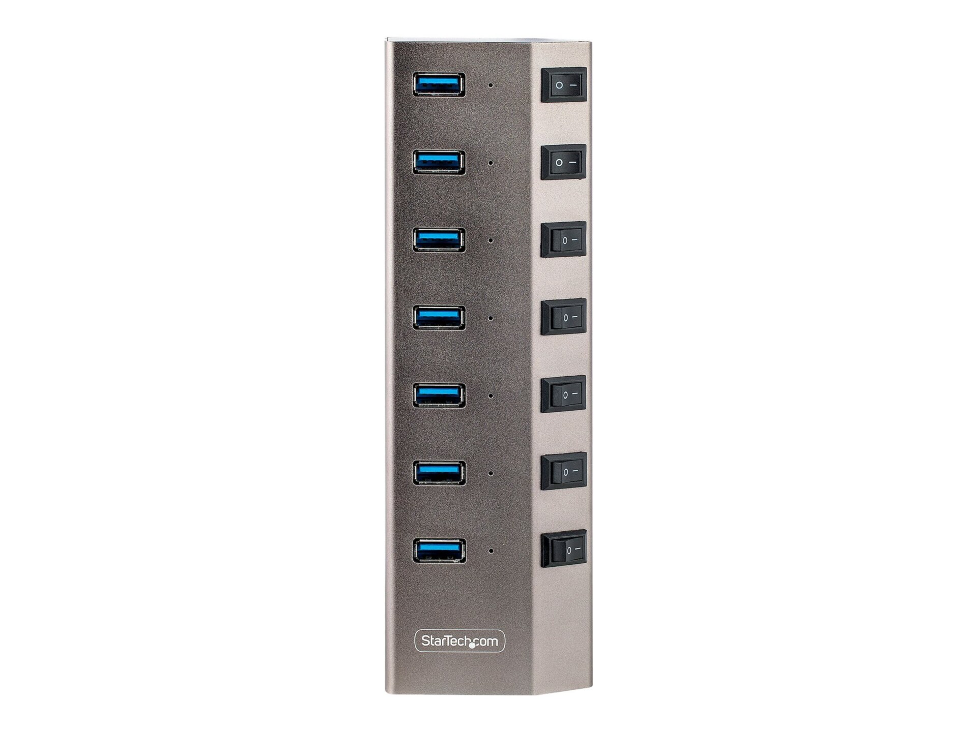 StarTech.com 7-Port Self-Powered USB-C Hub with Individual On/Off Switch, D