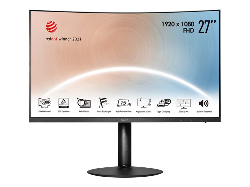 MSI Modern MD271CP 27" Class Full HD Curved Screen LCD Monitor - 16:9 - Matte Black