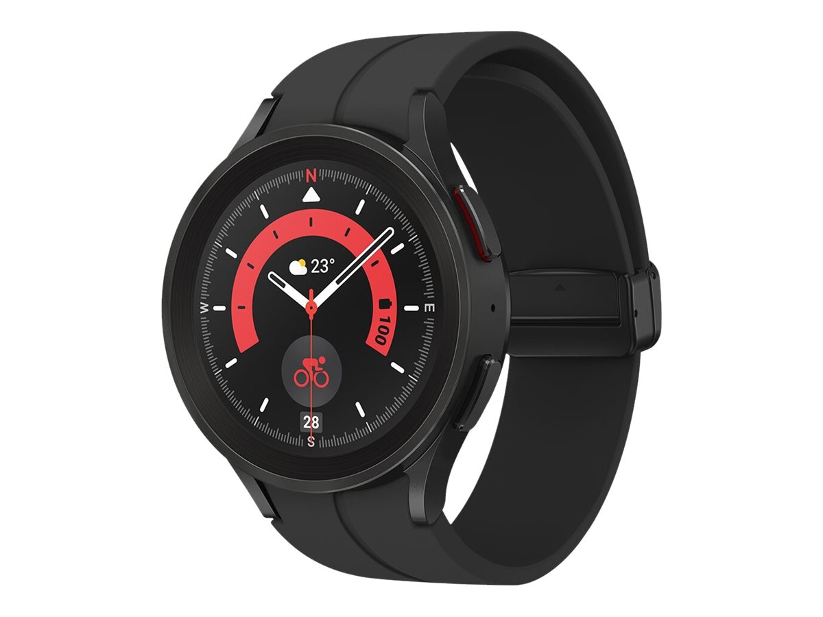 Samsung Galaxy Watch5 Pro 45mm Black Titanium Case w Sport Band Bluetooth