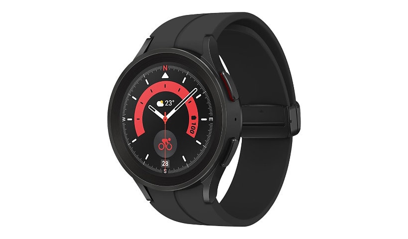 Samsung Galaxy Watch5 Pro Smartwatch - 45 mm Black Titanium Case with Black Sport Band - 16 GB - Bluetooth