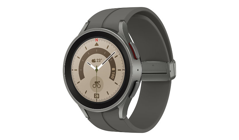 Samsung Galaxy Watch5 Pro Smartwatch - 45 mm Gray Titanium Case with Gray Sport Band - 16 GB - Bluetooth