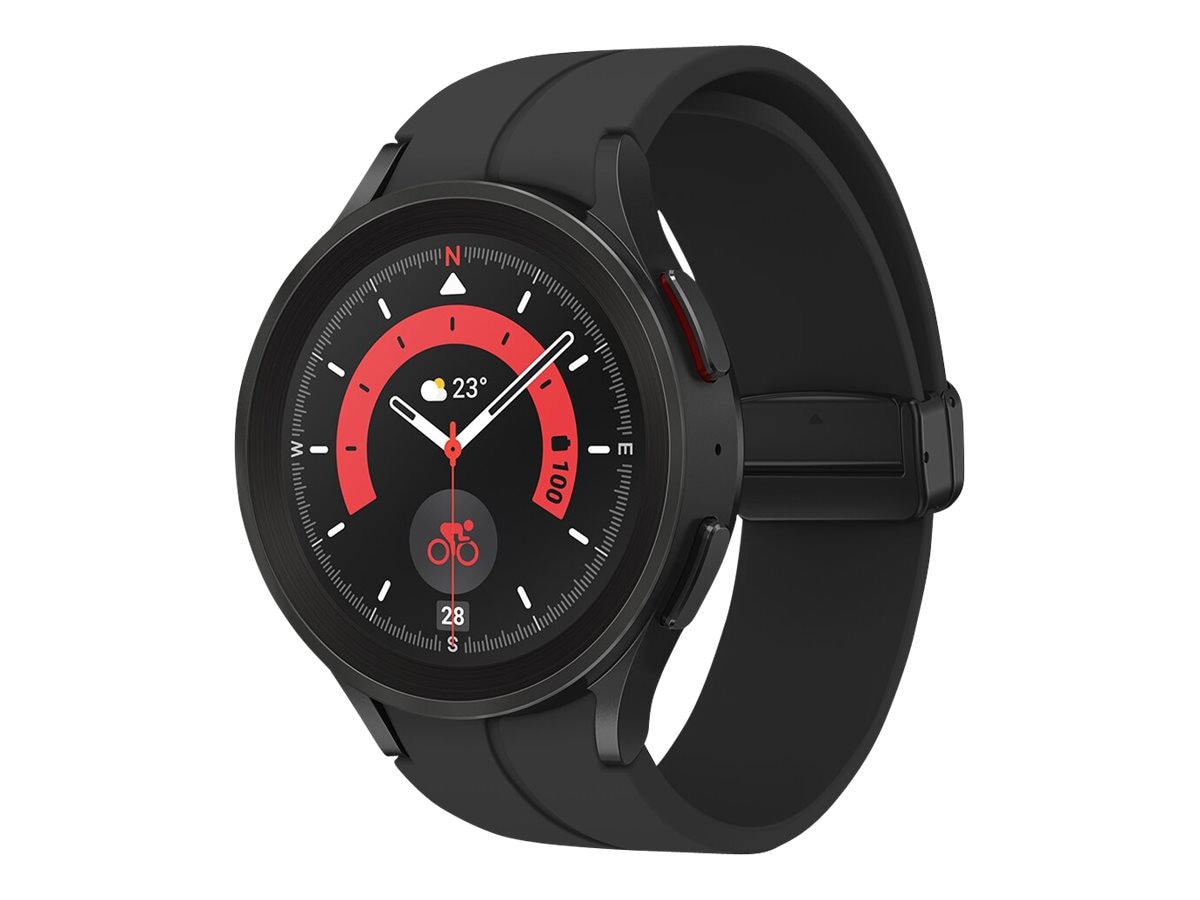 Samsung Galaxy Watch5 Pro Smartwatch - 45 mm Black Titanium Case with Black Sport Band - 16 GB - LTE
