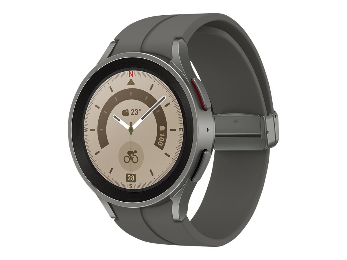Samsung Galaxy Watch5 Pro Smartwatch - 45 mm Gray Titanium Case with Gray  Sport Band - 16 GB - LTE - SM-R925UZTAXAA - Smartwatches 