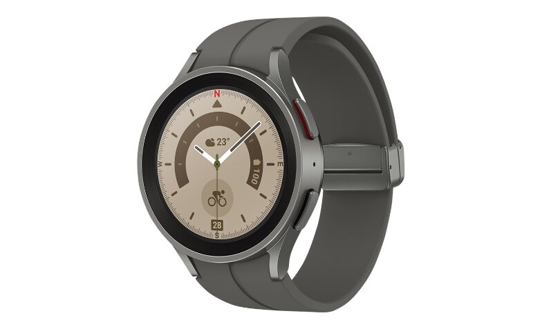 Samsung Galaxy Watch5 Pro - titanium gray - smart watch with sport band titanium gray - 16 GB - SM-R925UZTAXAA - Smartwatches - CDWG.com